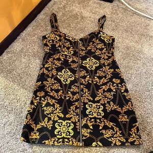 Topshop baroque mini zipper dress
